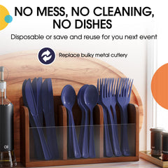 Heavy Duty Navy Plastic Knives - 7.75 in. | Case of 1200