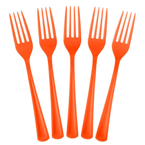 Orange Plastic Forks | 25 Count