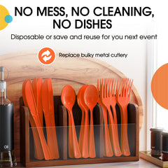 Heavy Duty Orange Plastic Forks - 7.5 in. | Case of 1200