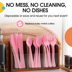 Heavy Duty Pink Plastic Knives - 7.75 in. | Case of 1200