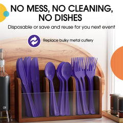 Heavy Duty Purple Plastic Knives - 7.75 in. | Case of 1200
