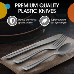 Heavy Duty Silver Plastic Knives - 7.75 in. | Case of 1200