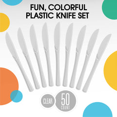 Heavy Duty White Plastic Knives | 50 Count