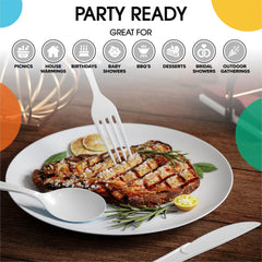 Heavy Duty White Plastic Knives | 50 Count