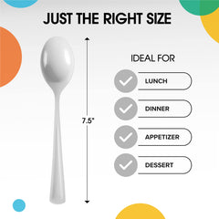 Heavy Duty White Plastic Spoons | Case of 1200