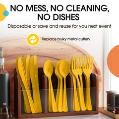 Heavy Duty Yellow Plastic Knives - 7.75 in. | Case of 1200