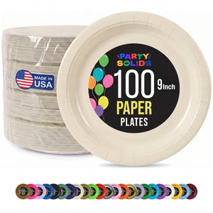 9 in. Ivory Paper Plates | 100 Count
