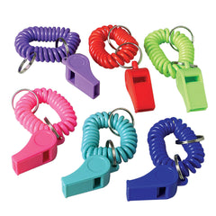 Bracelet Whistle Keychains - 12 Count