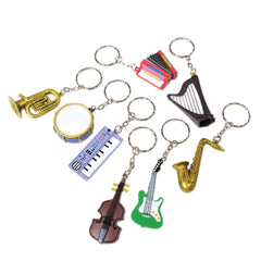 Musical Instrument Keychains - 12 Count