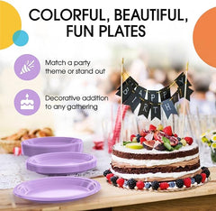 7 In. Lavender Plastic Plates | 50 Count