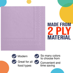 Lavender Luncheon Napkins - 6.75 in. x 6.75 in. | Case of 3600