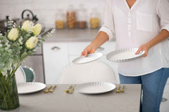 8.5 In. Scalloped Paper Plates - Snow | 10 Count