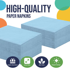 Light Blue Beverage Napkins | 50 Count
