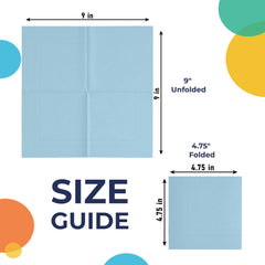 Light Blue Beverage Napkins - 4.75 In. X 4.75 In. | 1800 Count