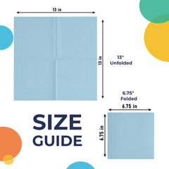 Light Blue Luncheon Napkins - 6.75 in. x 6.75 in. | Case of 3600