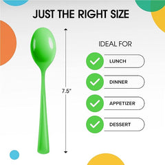Heavy Duty Lime Green Plastic Spoons | Case of 1200