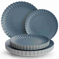 Scalloped Paper Plate Combo 20/20 - Slate Blue