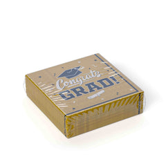 White/Gold Graduation Lunch Napkins - 6.5 In. X 6.5 In. | 24 Count