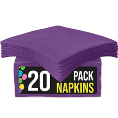 Purple Beverage Napkins | 20 Count