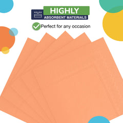 Peach Beverage Napkins - 4.75 in. x 4.75 in. | Case of 3600