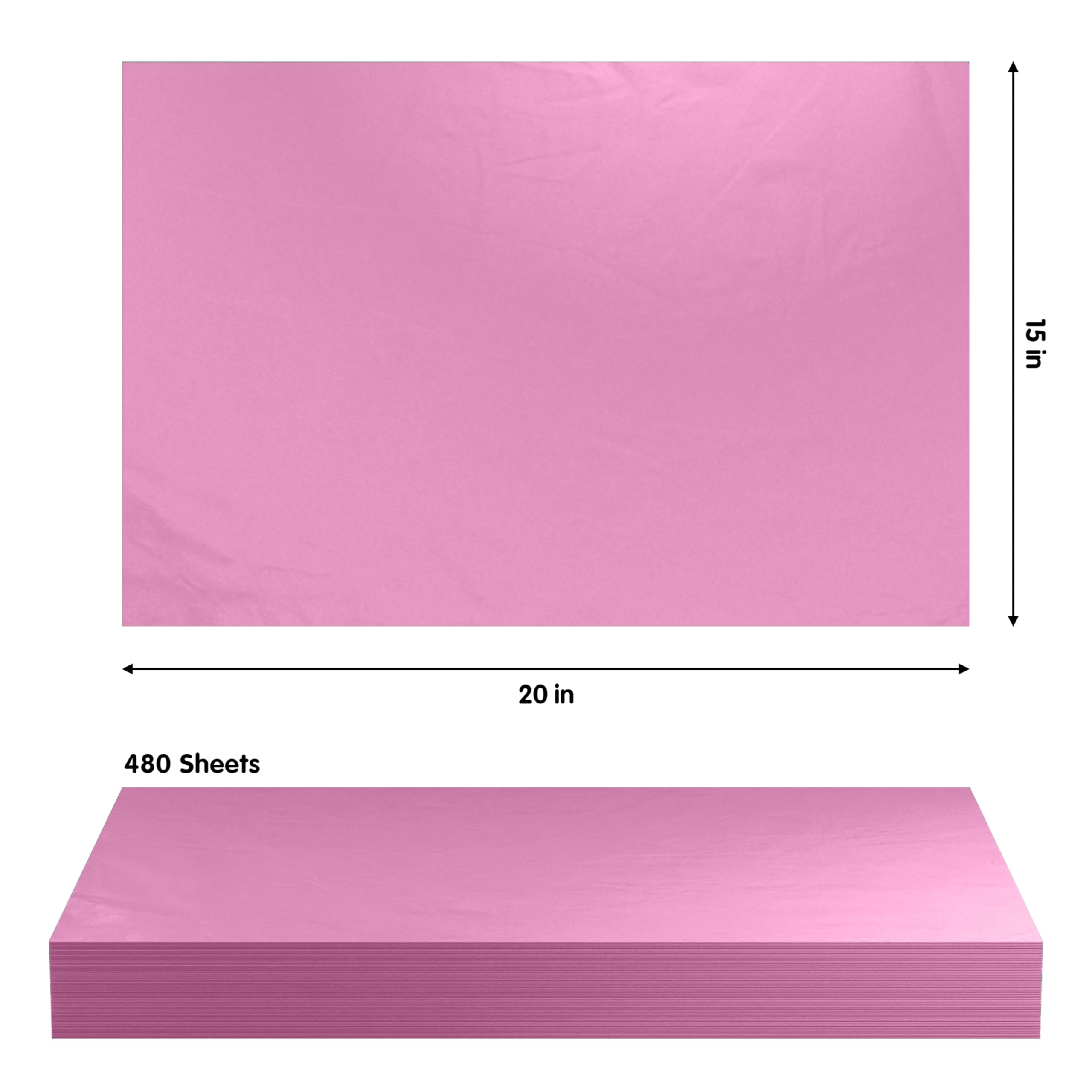 PINK TISSUE REAM 15"X 20"- 480 SHEETS