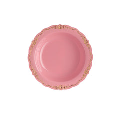 12 oz Coral/Gold Victorian Design Bowls | 20 Count