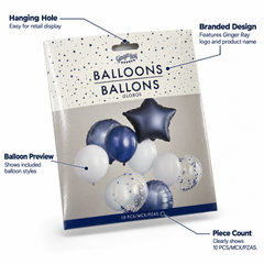 Elegant Blue Balloon Bouquet Bundle | 10 Count