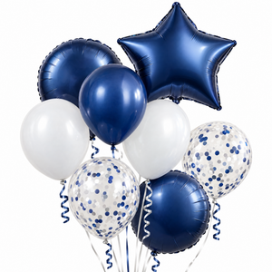 Elegant Blue Balloon Bouquet Bundle | 10 Count