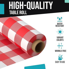 40 In. x 100 Ft. Red Gingham Table Roll | Case of 6