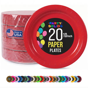 10 In. Red Paper Plates - 20 Ct.