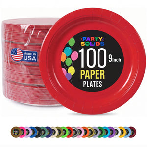 9 in. Red Paper Plates | 100 Count