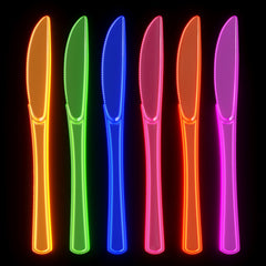 Heavy Duty Neon Plastic Knives - 7.75 in. | 120 Count