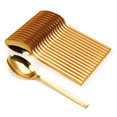 Trendables Mod Gold Plastic Spoons | 20 Count