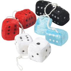 Small Plush Dice 1 1/2 Inch - 12 Count