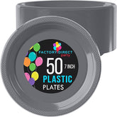 7 In. Silver Plastic Plates | 50 Count