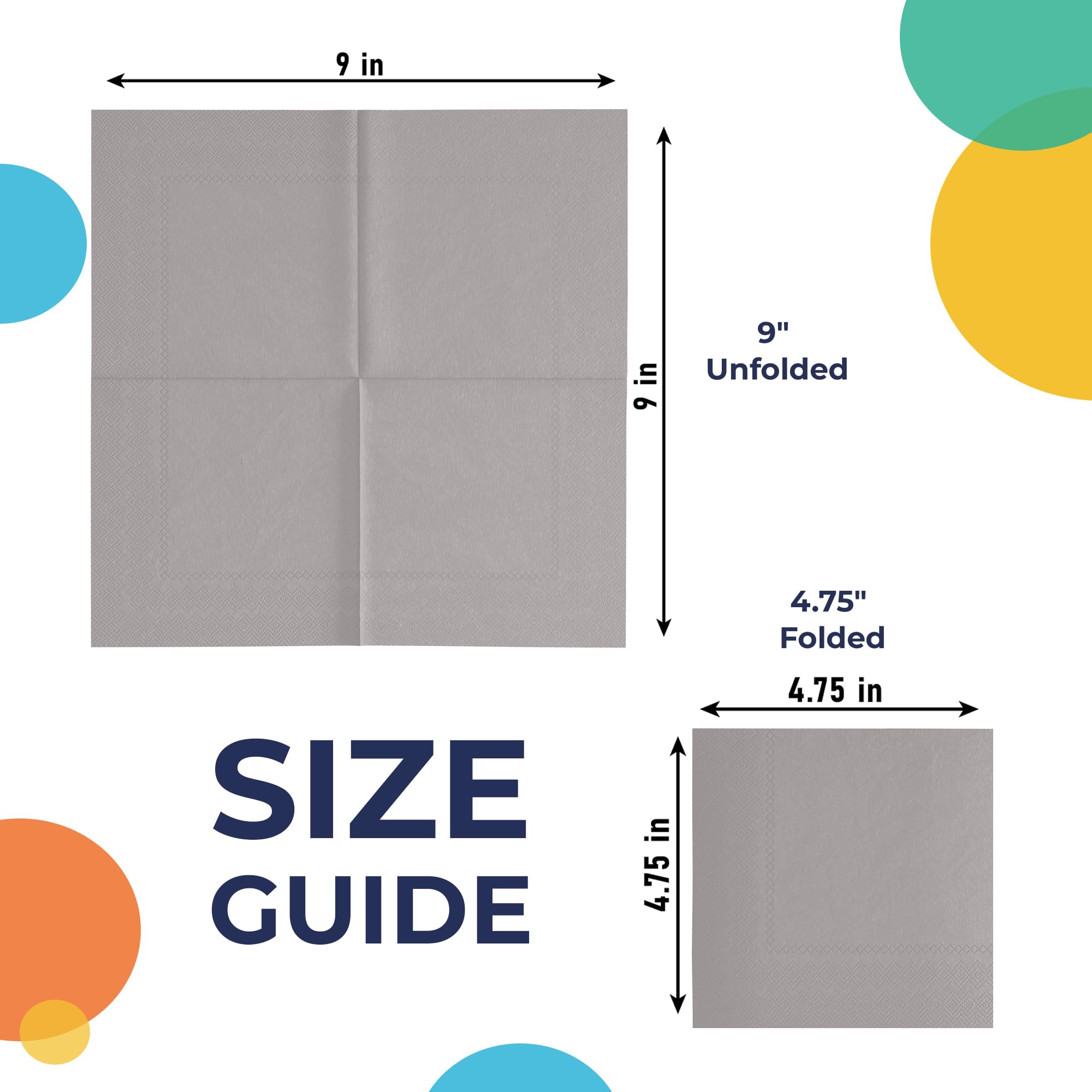 Silver Beverage Napkins | 50 Count