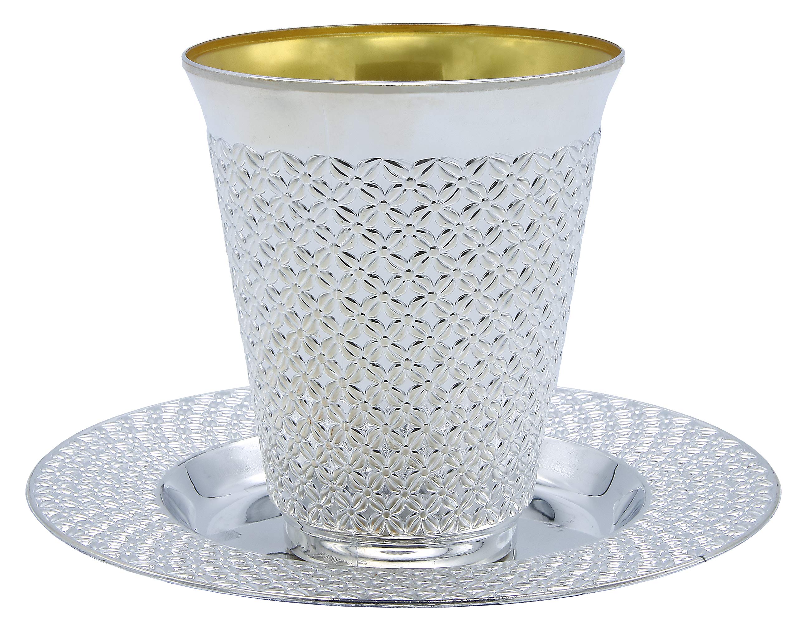 Silver Kiddush Cup and Saucer Set (50)
