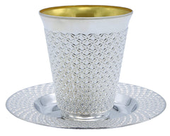 Silver Kiddush Cup and Saucer Set (50)