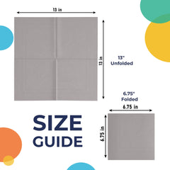 Silver Luncheon Napkins - 6.75 in. | 1800 Count