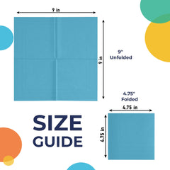 Turquoise Beverage Napkins - 4.75 In. X 4.75 In. | 1800 Count