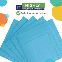 Turquoise Luncheon Napkins - 6.75 in. x 6.75 in. | Case of 3600