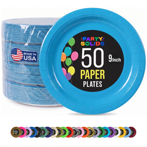 9 in. Turquoise Paper Plates | 50 Ct.