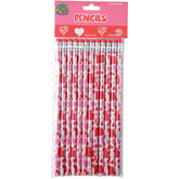 Valentine Heart Pencils - 12 Count