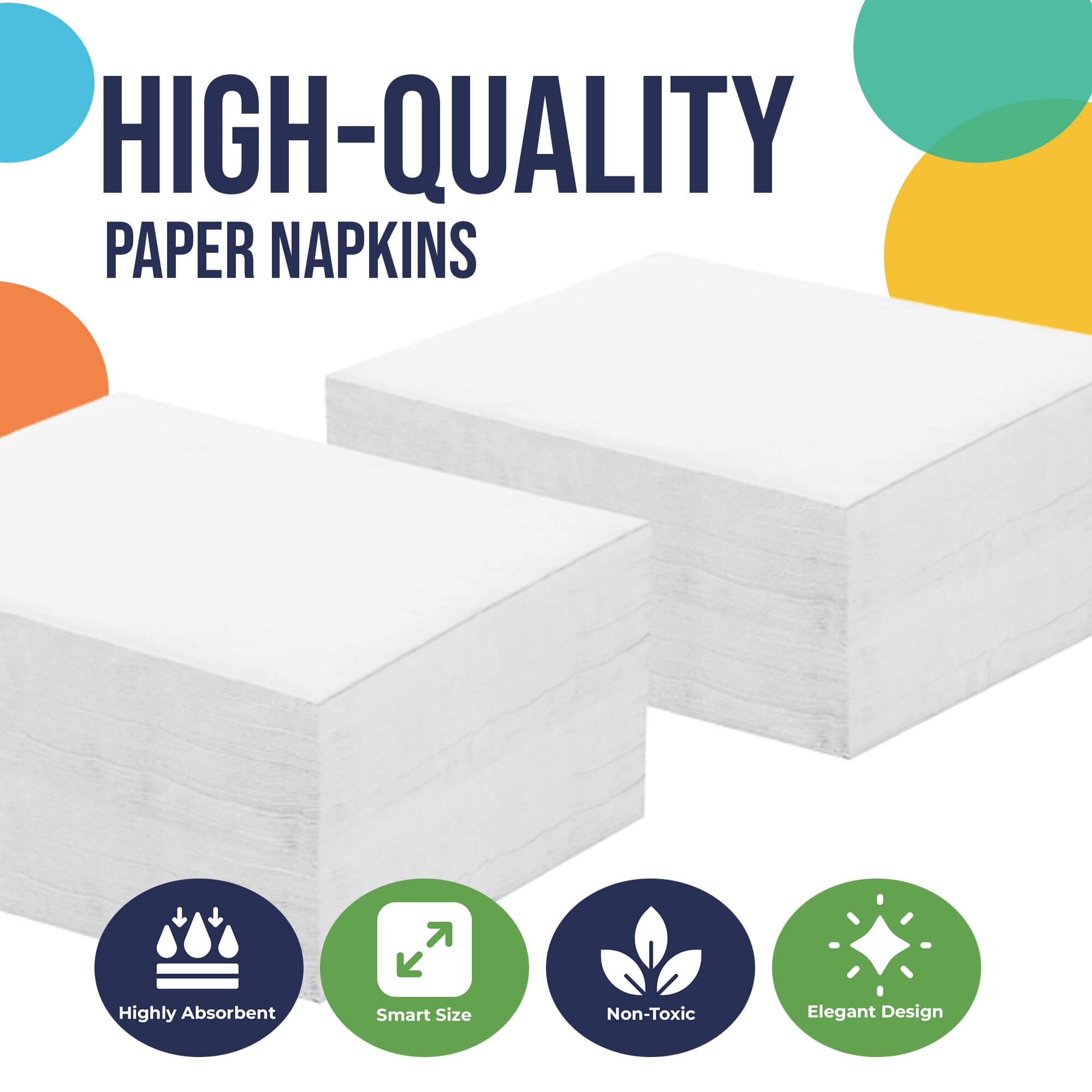 White Beverage Napkins | 50 Count