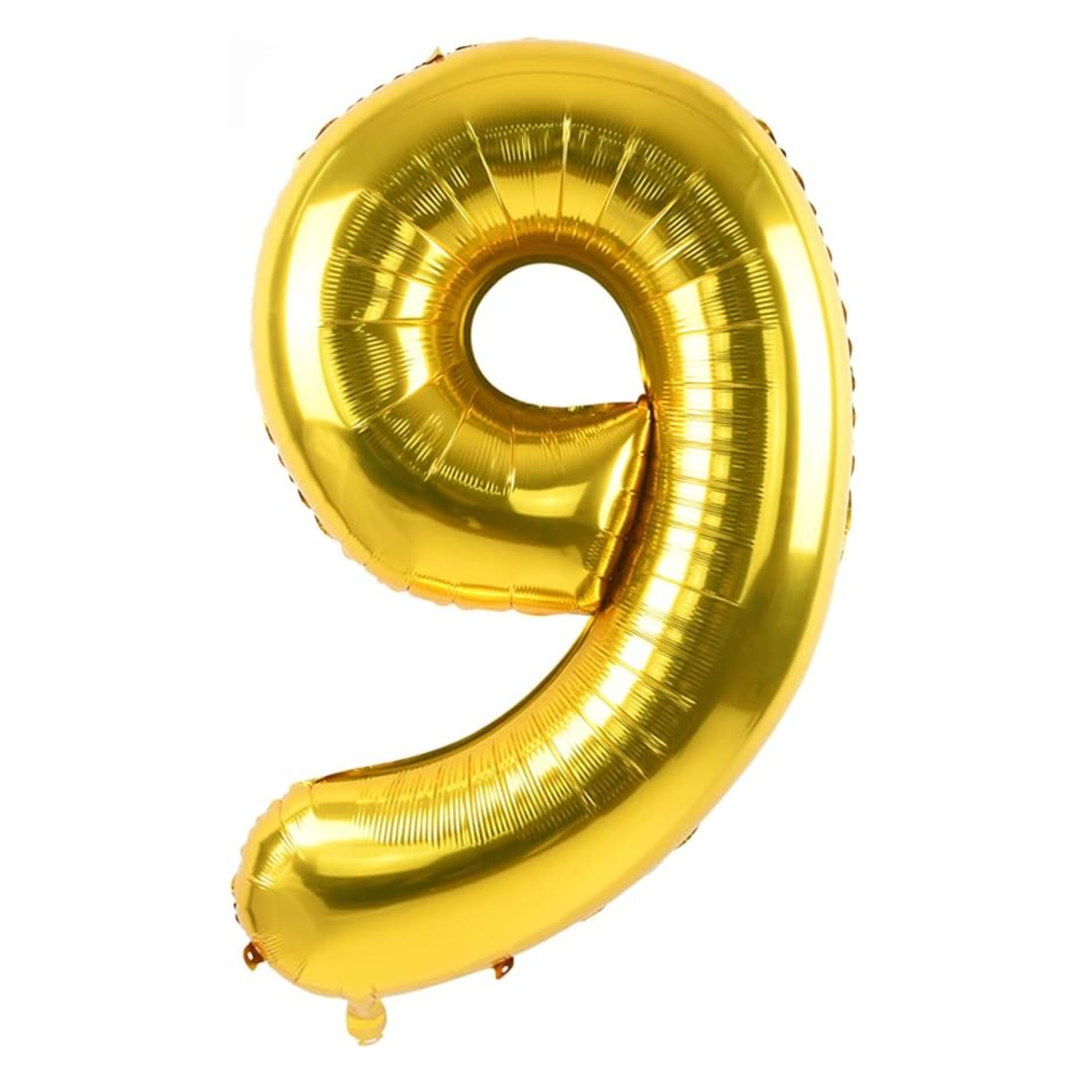 34" Number 9 Gold Mylar Balloon