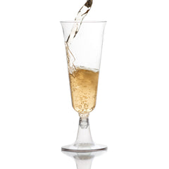 5 Oz. Clear Plastic Flute Glasses | 4 Count