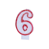 "6" Large Birthday Candle