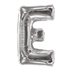 34" Letter E Silver Mylar Balloon
