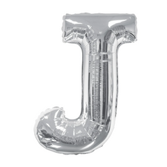 34" Letter J Silver Mylar Balloon