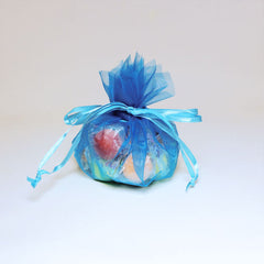 Turquoise Flower Edge Mini Organza Pouch (12)
